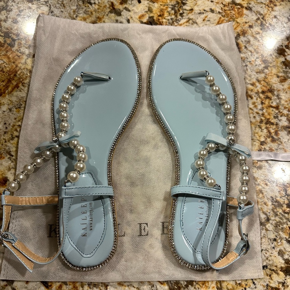 Size 8 baby blue sandals
